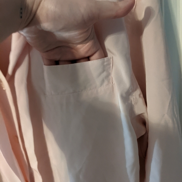 Vintage Michelle Stuart Button Up Flowy Pocket Blouse in Baby Pink‎ Size M (?) - Picture 5 of 6